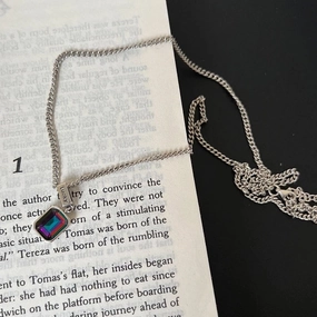 Wholesale Blue Zircon Diamond Set Chunky Chain Copper Necklaces