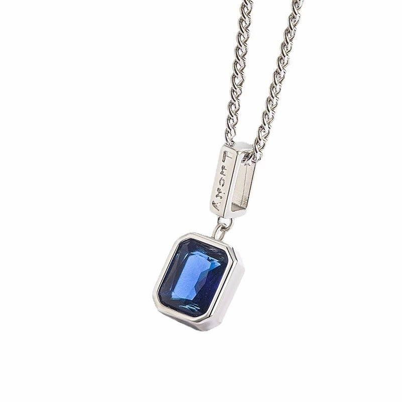 Wholesale Blue Zircon Diamond Set Chunky Chain Copper Necklaces