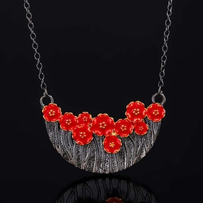 Wholesale Bluebell Flowers Vintage Floral Necklace