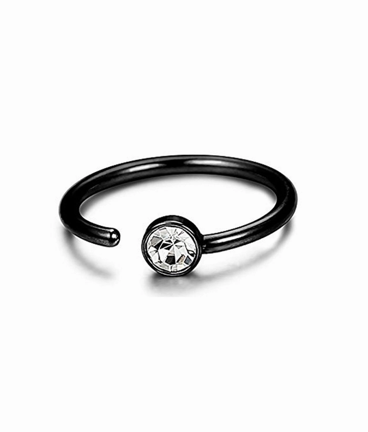 Wholesale Body Piercing C Shape Stainless Steel Rhinestone Nose Ring