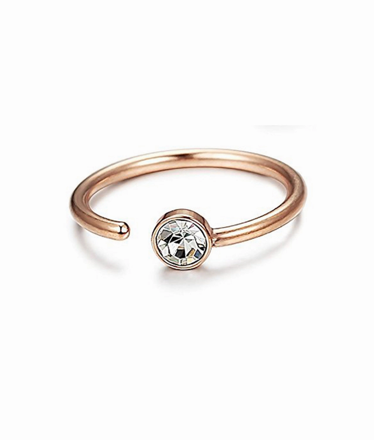Wholesale Body Piercing C Shape Stainless Steel Rhinestone Nose Ring