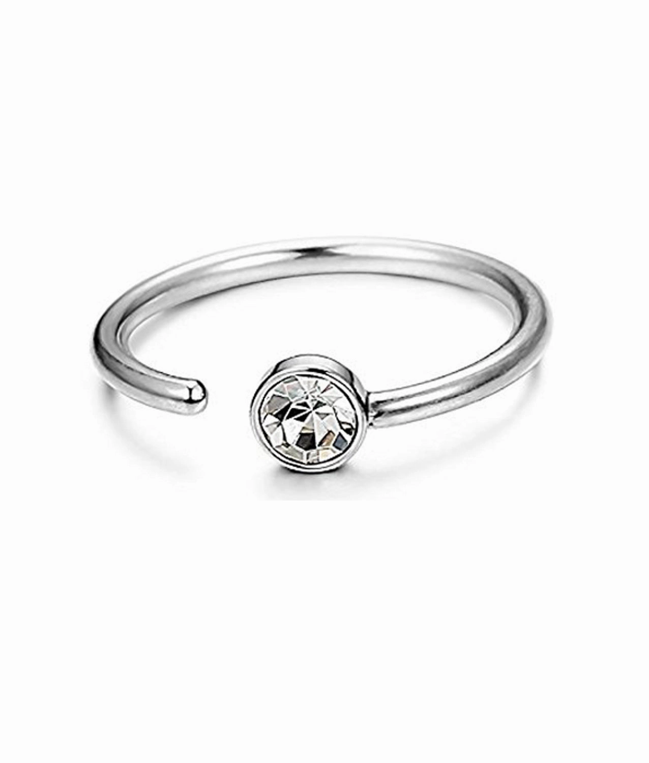 Wholesale Body Piercing C Shape Stainless Steel Rhinestone Nose Ring