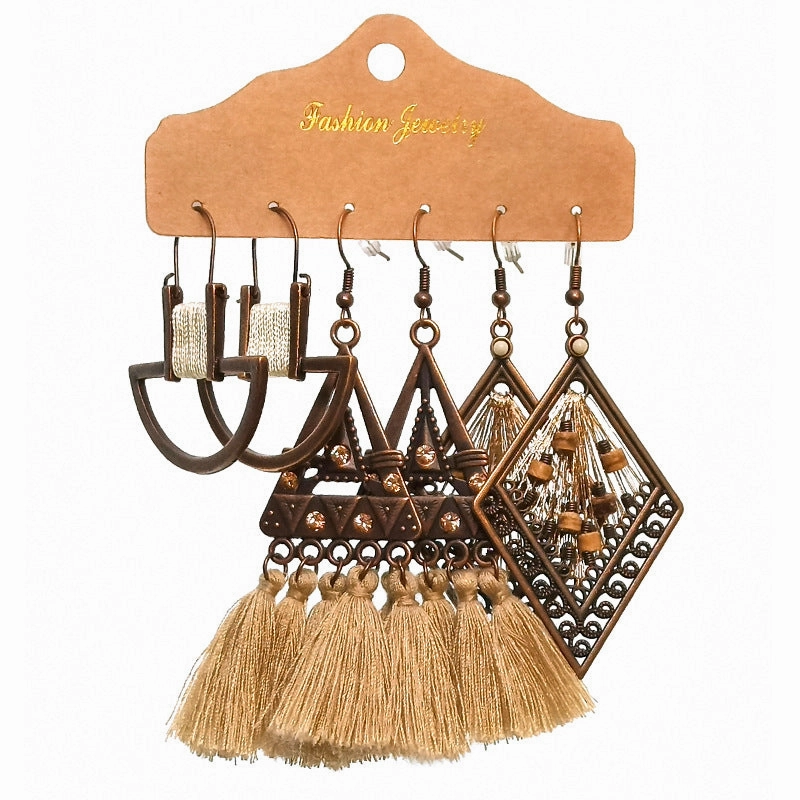 Wholesale Bohemian 3 Set Alloy Earrings