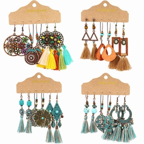Wholesale Bohemian 3 Set Alloy Earrings