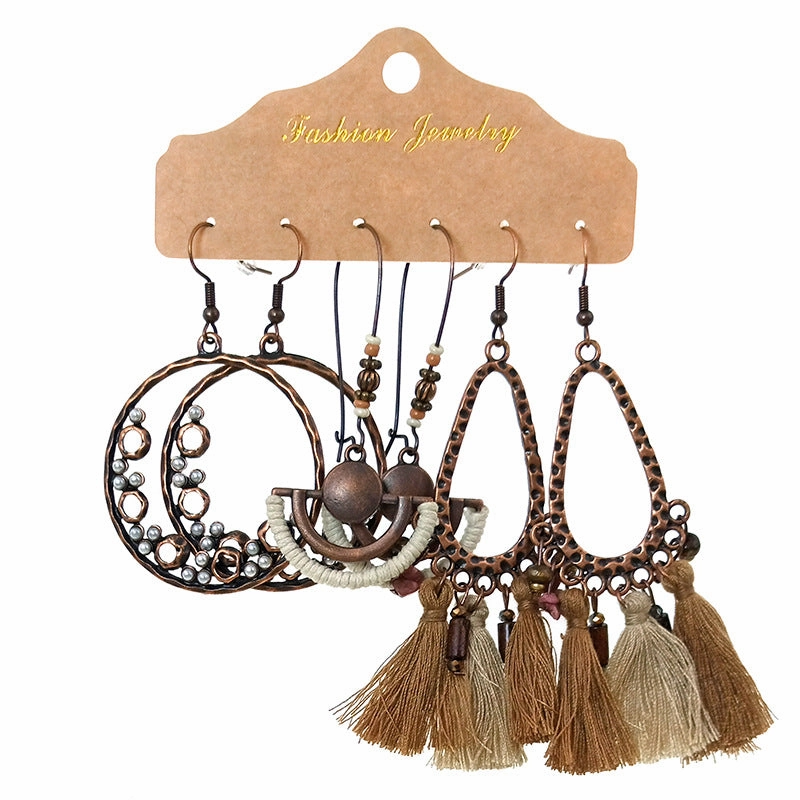 Wholesale Bohemian 3 Set Alloy Earrings