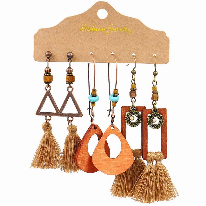 Wholesale Bohemian 3 Set Alloy Earrings