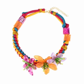 Wholesale Bohemian Beaded Acrylic Flower Necklace