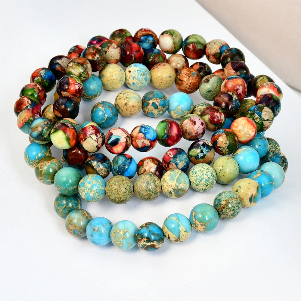 Wholesale bohemian beaded colorful emperor stone bracelet