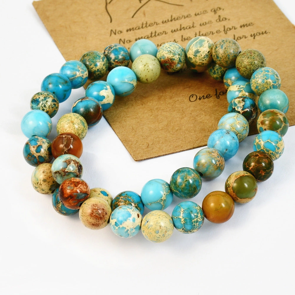 Wholesale bohemian beaded colorful emperor stone bracelet