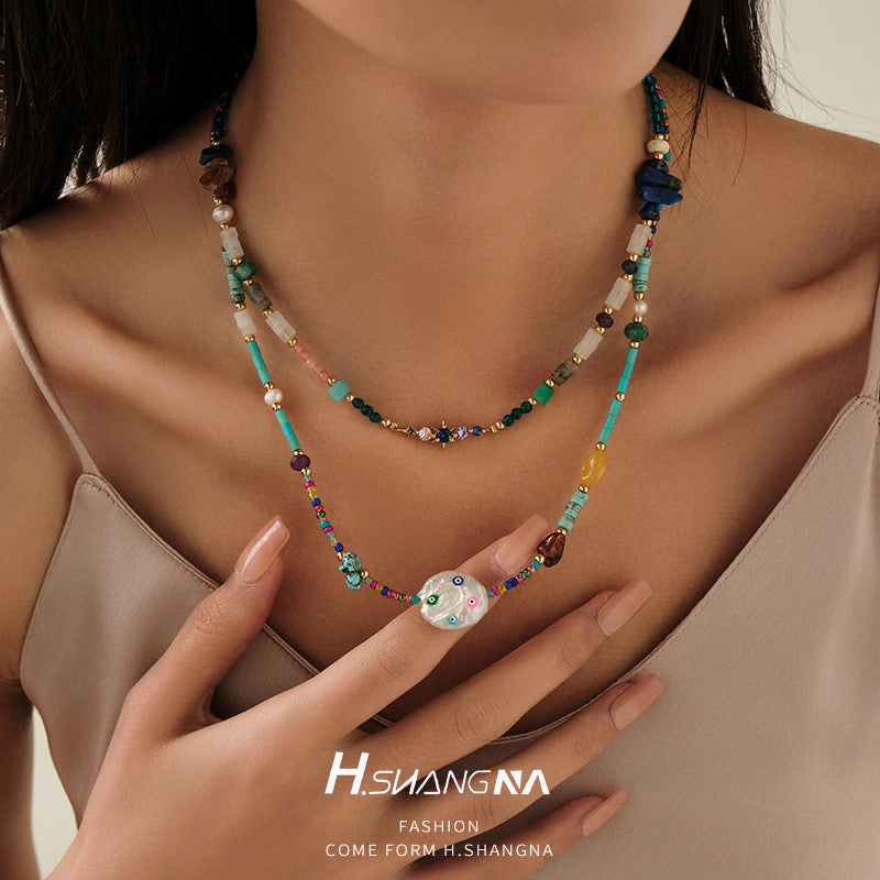 Wholesale Bohemian Beaded Medieval Necklace Collarbone Chain