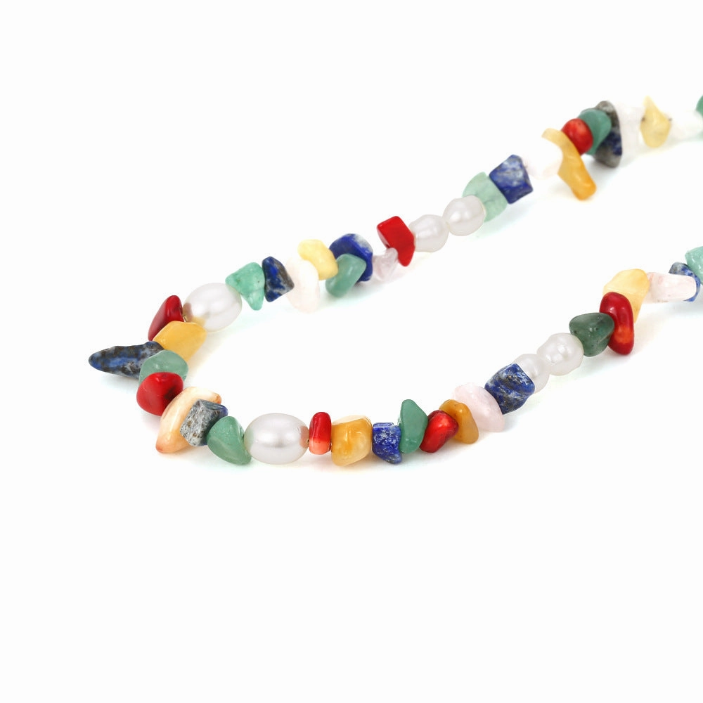 Wholesale Bohemian Beaded Pearl Gravel Necklace