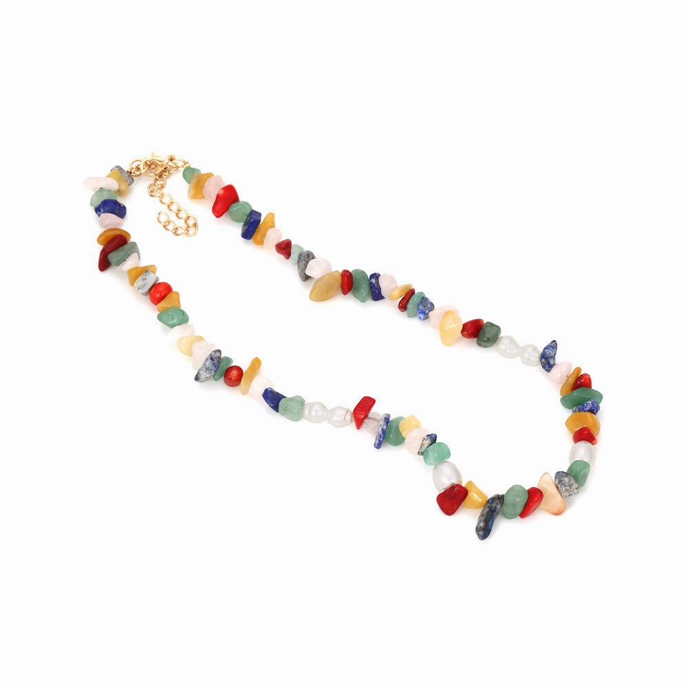 Wholesale Bohemian Beaded Pearl Gravel Necklace