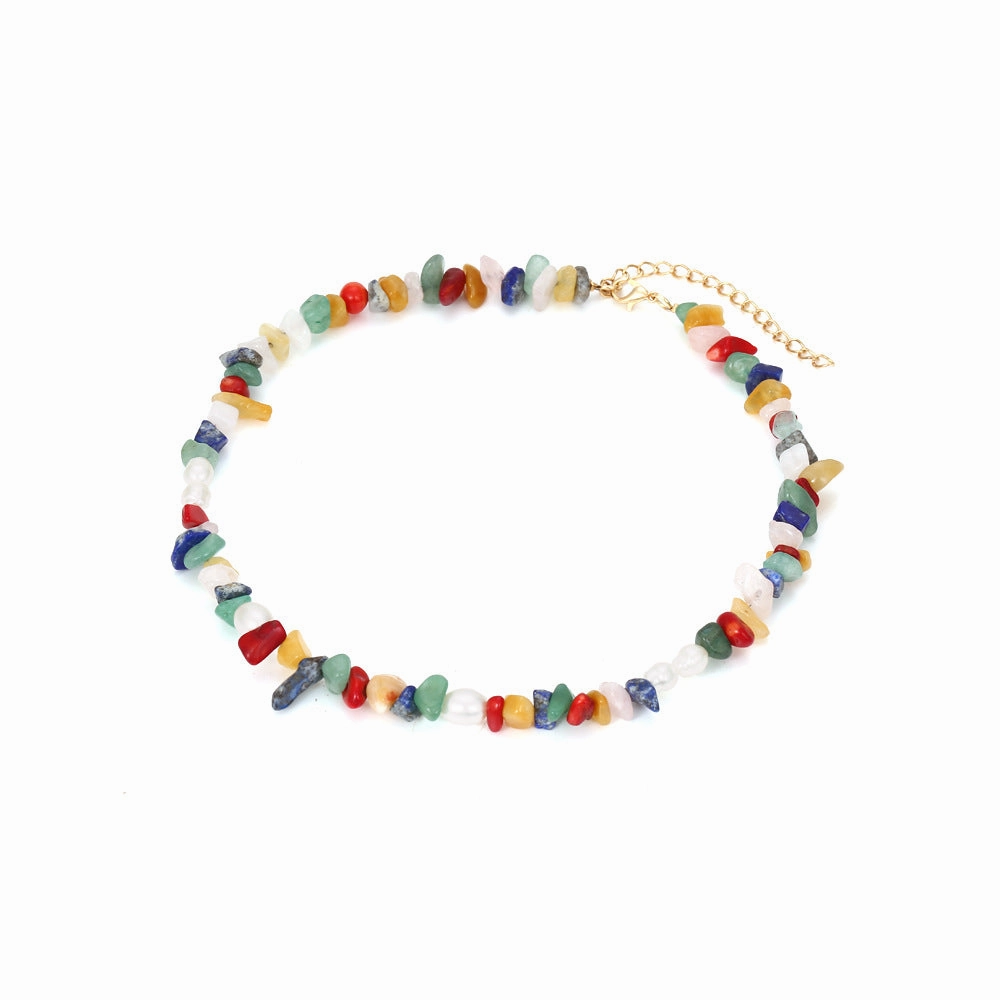Wholesale Bohemian Beaded Pearl Gravel Necklace
