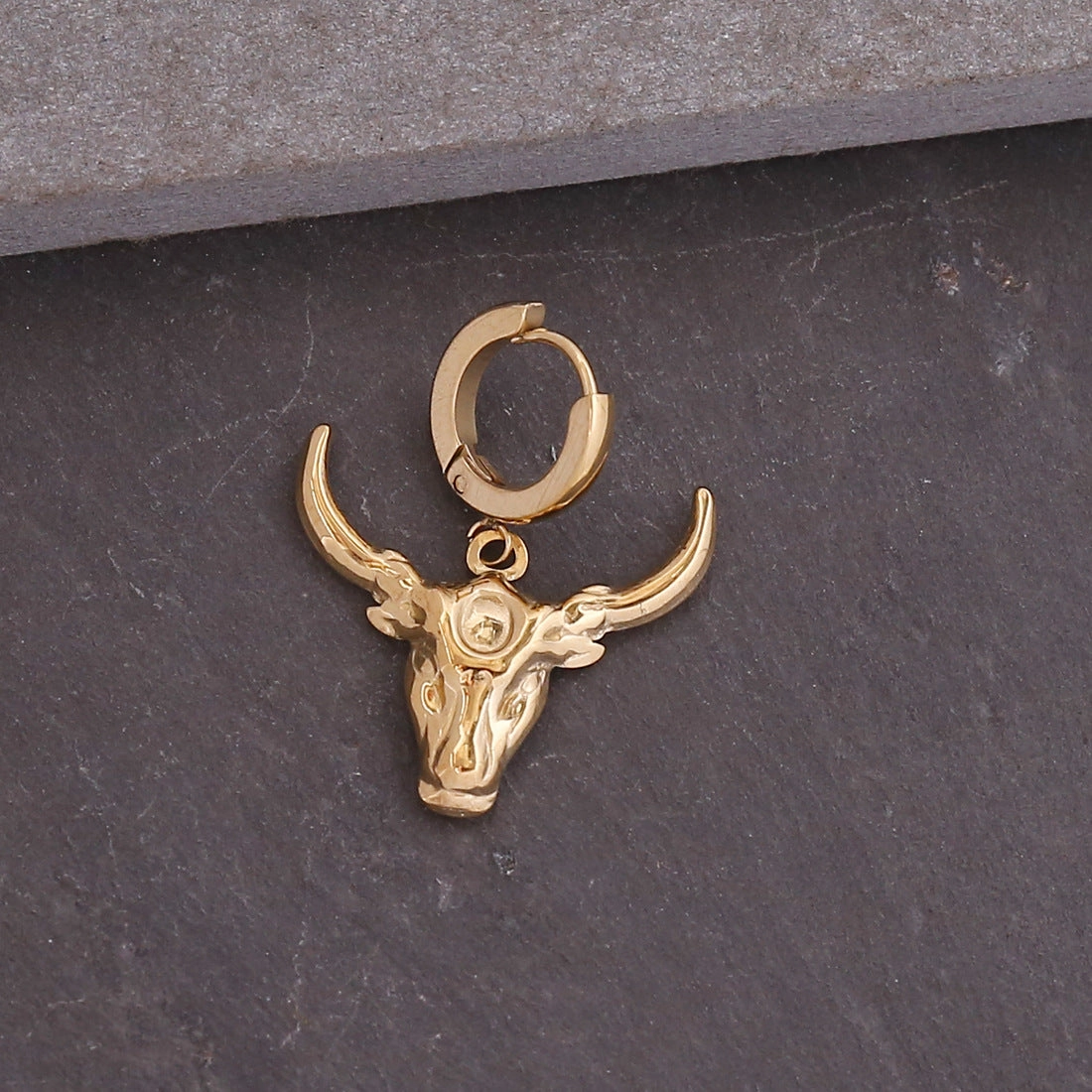 Wholesale Bohemian Bull Moon Stainless Steel Earrings