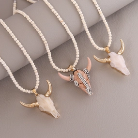 Wholesale Bohemian Bullhead Resin Necklaces