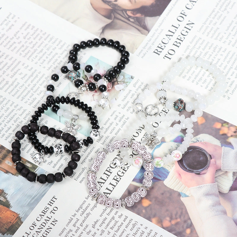 Wholesale Bohemian Butterfly Multilayer Glass Bracelet Set