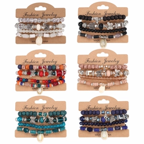Wholesale Bohemian Butterfly Shell Love Multi-layered Bracelet