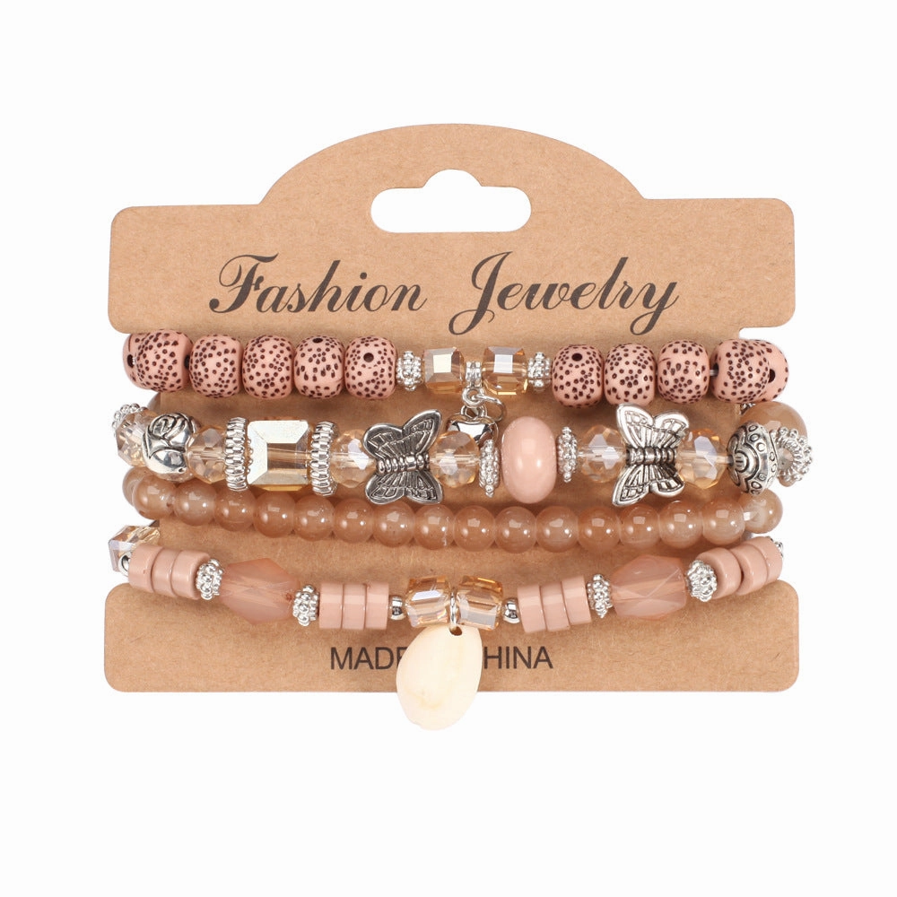 Wholesale Bohemian Butterfly Shell Love Multi-layered Bracelet