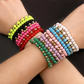 Wholesale Bohemian Color Spray Painted Copper Bracelet