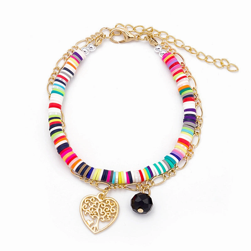 Wholesale Bohemian Colored Clay Multilayered Bracelet