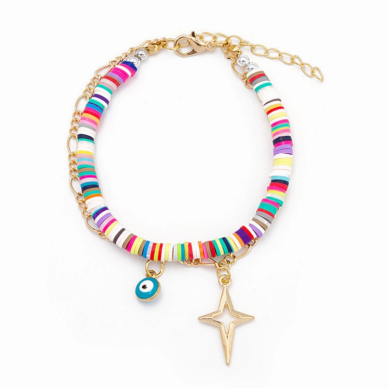 Wholesale Bohemian Colored Clay Multilayered Bracelet