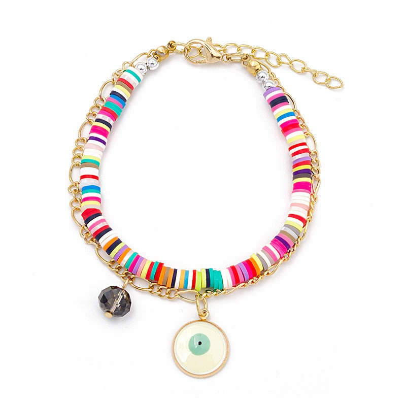 Wholesale Bohemian Colored Clay Multilayered Bracelet