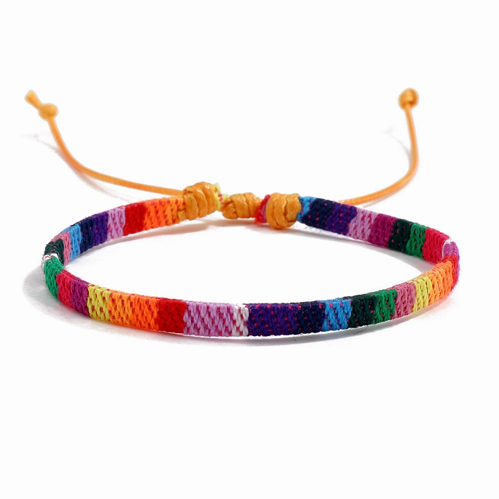 Wholesale Bohemian Colored Cotton Linen Woven Bracelet