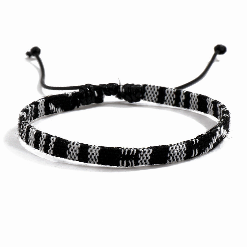 Wholesale Bohemian Colored Cotton Linen Woven Bracelet