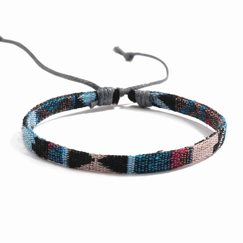 Wholesale Bohemian Colored Cotton Linen Woven Bracelet