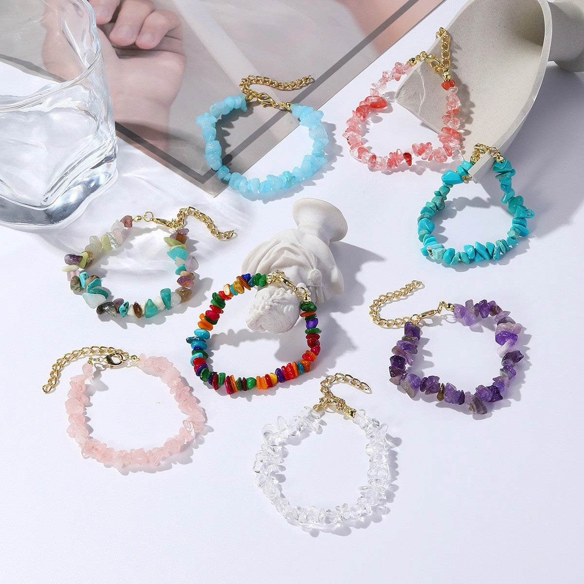 Wholesale Bohemian Colored Stone Beads Bracelet