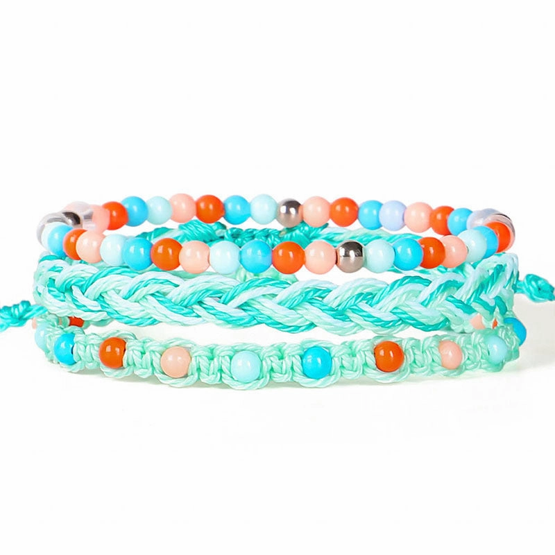 Wholesale Bohemian Colorful Beaded Bracelet Set of 3