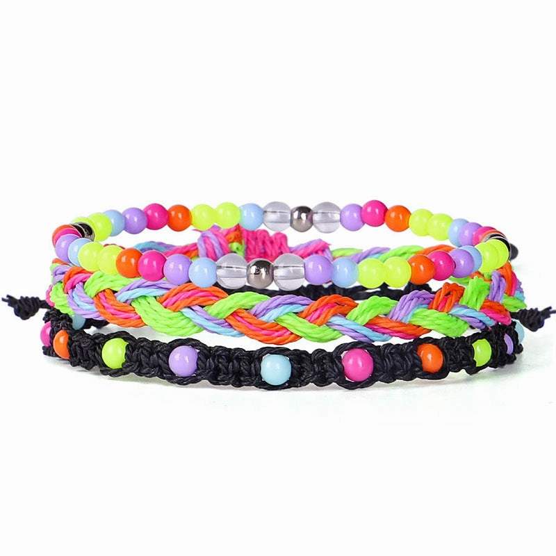 Wholesale Bohemian Colorful Beaded Bracelet Set of 3