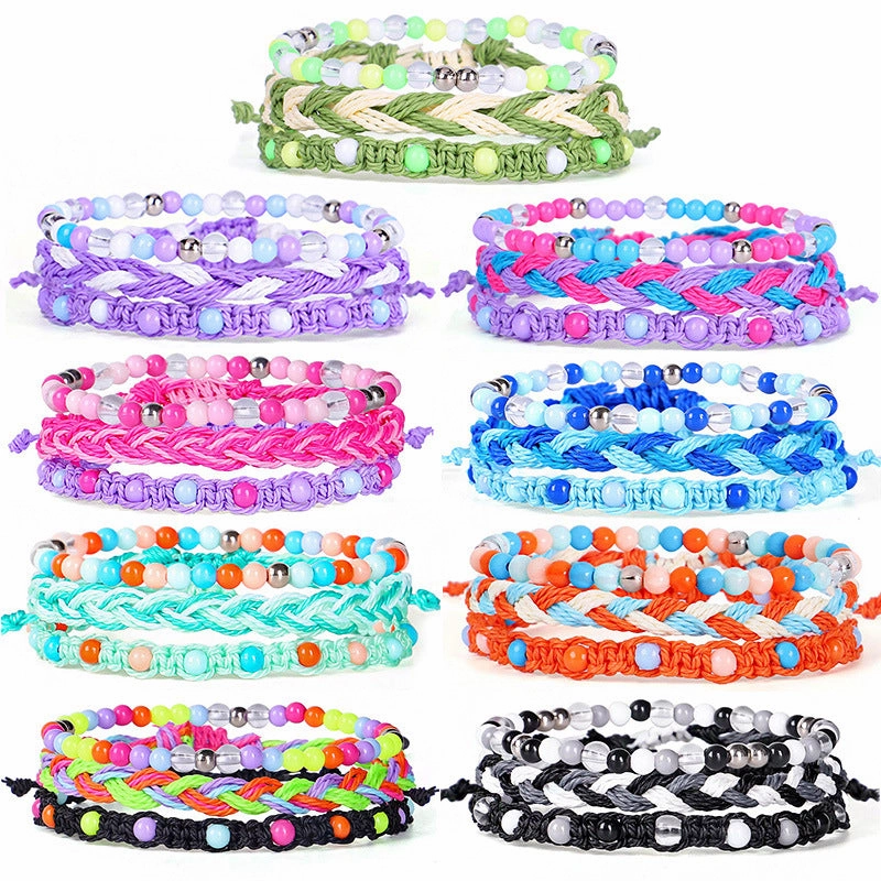Wholesale Bohemian Colorful Beaded Bracelet Set of 3