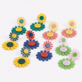 Wholesale Bohemian Daisy Acrylic Earrings