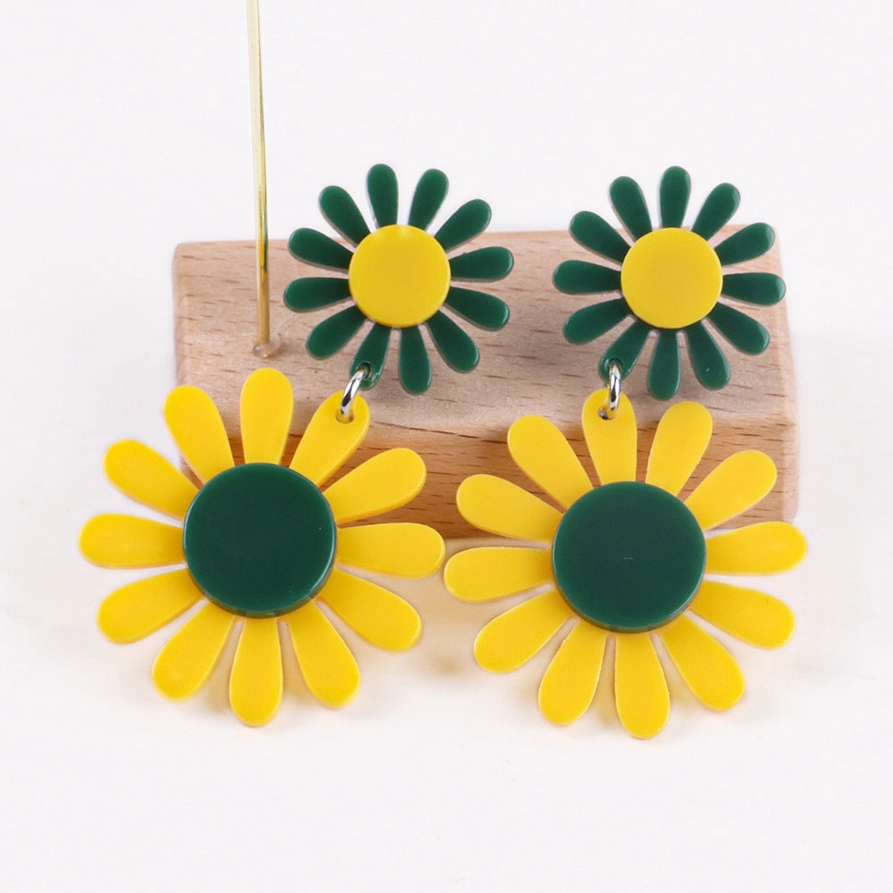Wholesale Bohemian Daisy Acrylic Earrings