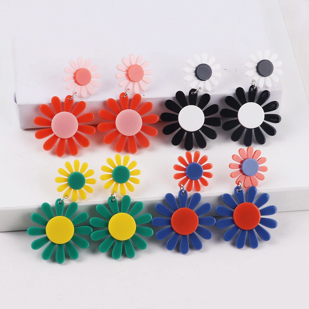 Wholesale Bohemian Daisy Acrylic Earrings