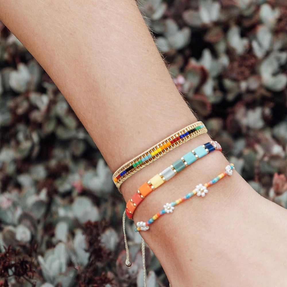 Wholesale Bohemian Daisy Tila Beads Bracelet