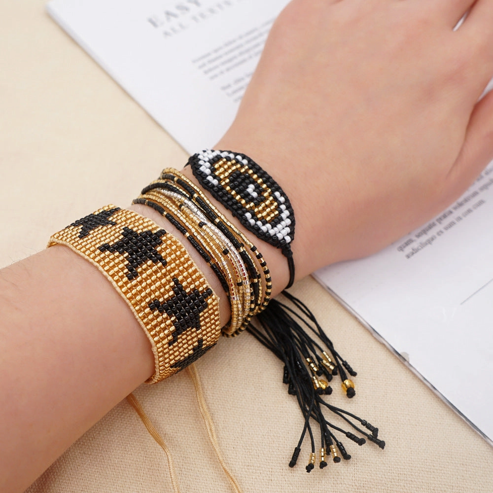 Wholesale Bohemian Devil Eye Glass Bracelet