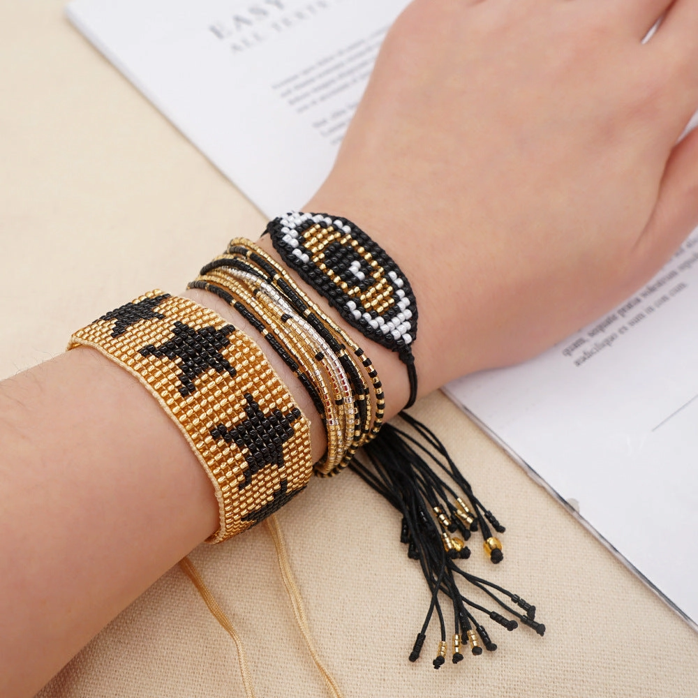 Wholesale Bohemian Devil Eye Glass Bracelet