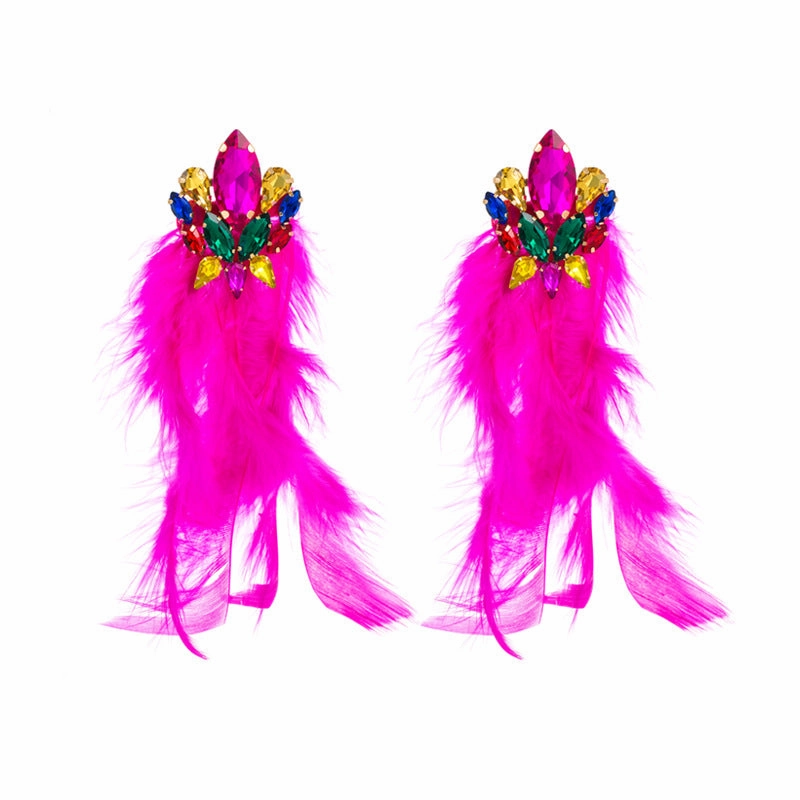 Wholesale Bohemian Diamond Flower Alloy Earrings