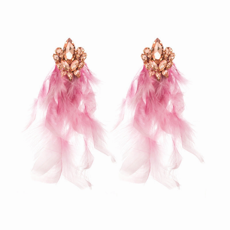 Wholesale Bohemian Diamond Flower Alloy Earrings