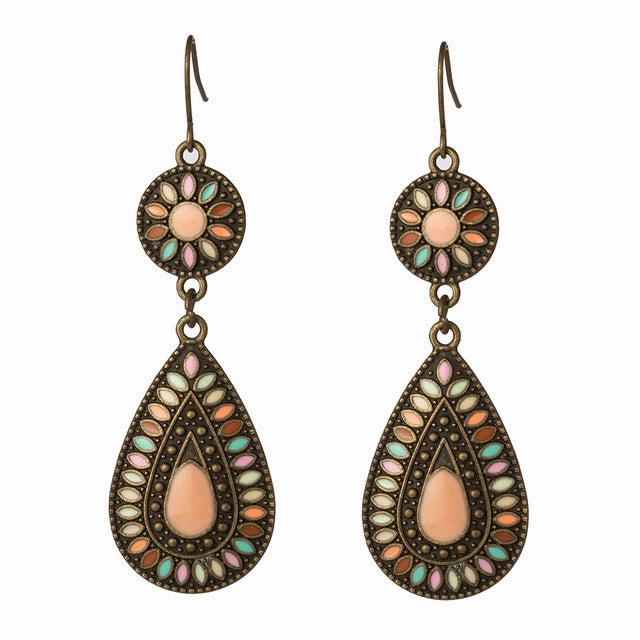 Wholesale Bohemian Drip Oil Alloy Earrings