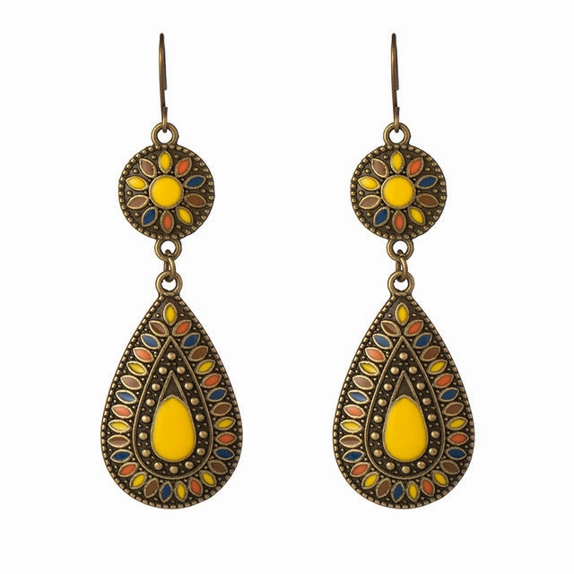 Wholesale Bohemian Drip Oil Alloy Earrings