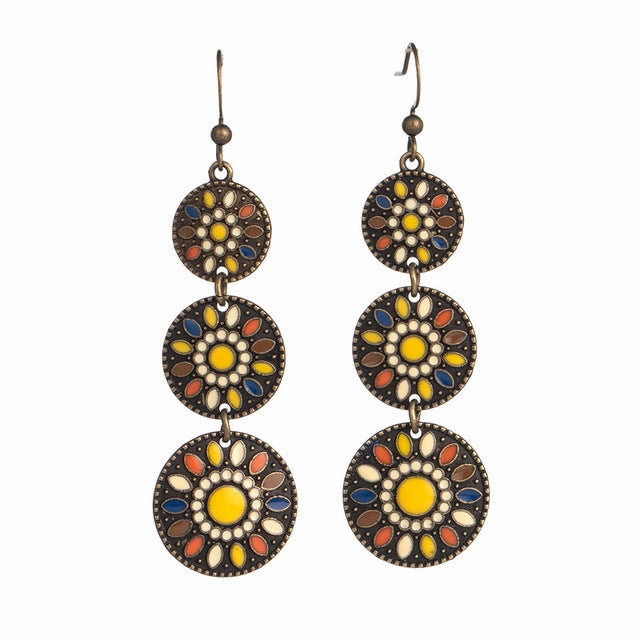 Wholesale Bohemian Drip Oil Alloy Earrings