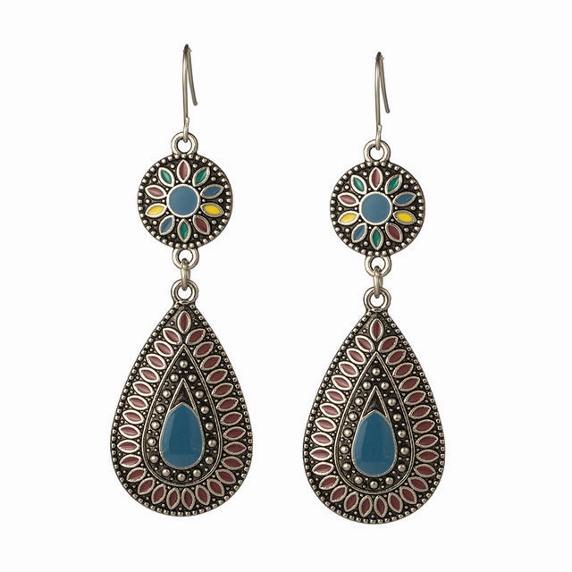 Wholesale Bohemian Drip Oil Alloy Earrings