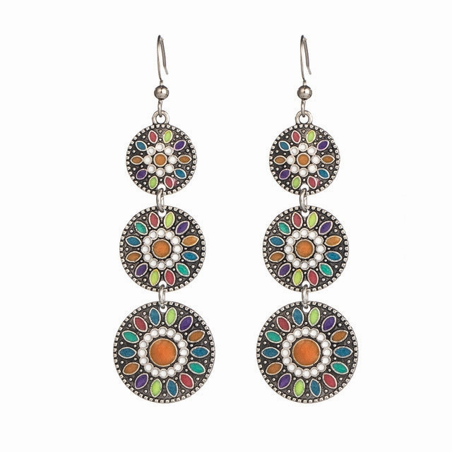 Wholesale Bohemian Drip Oil Alloy Earrings
