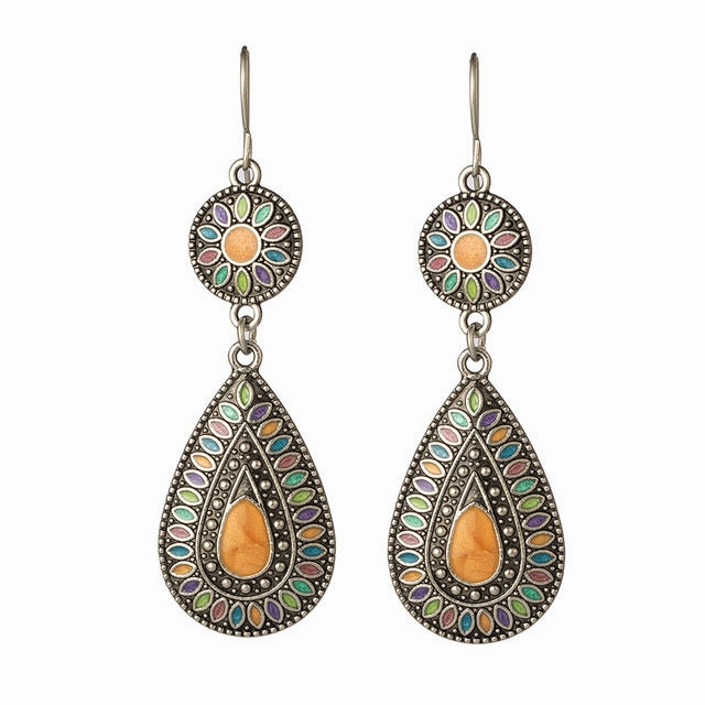 Wholesale Bohemian Drip Oil Alloy Earrings