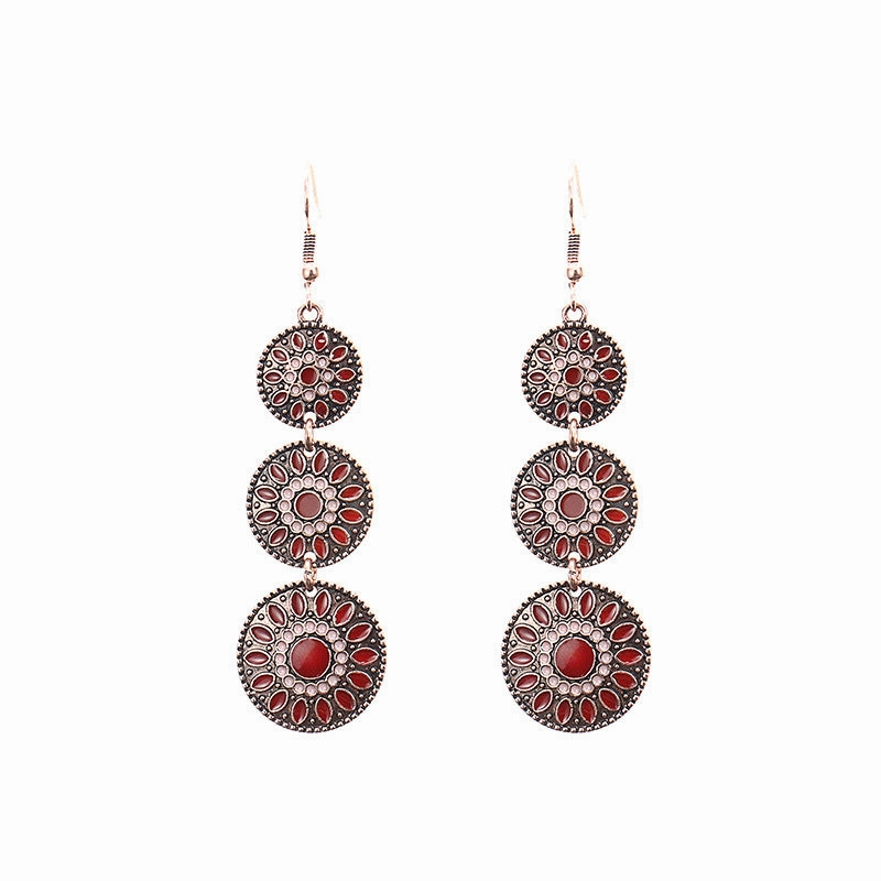 Wholesale Bohemian Drip Oil Alloy Earrings