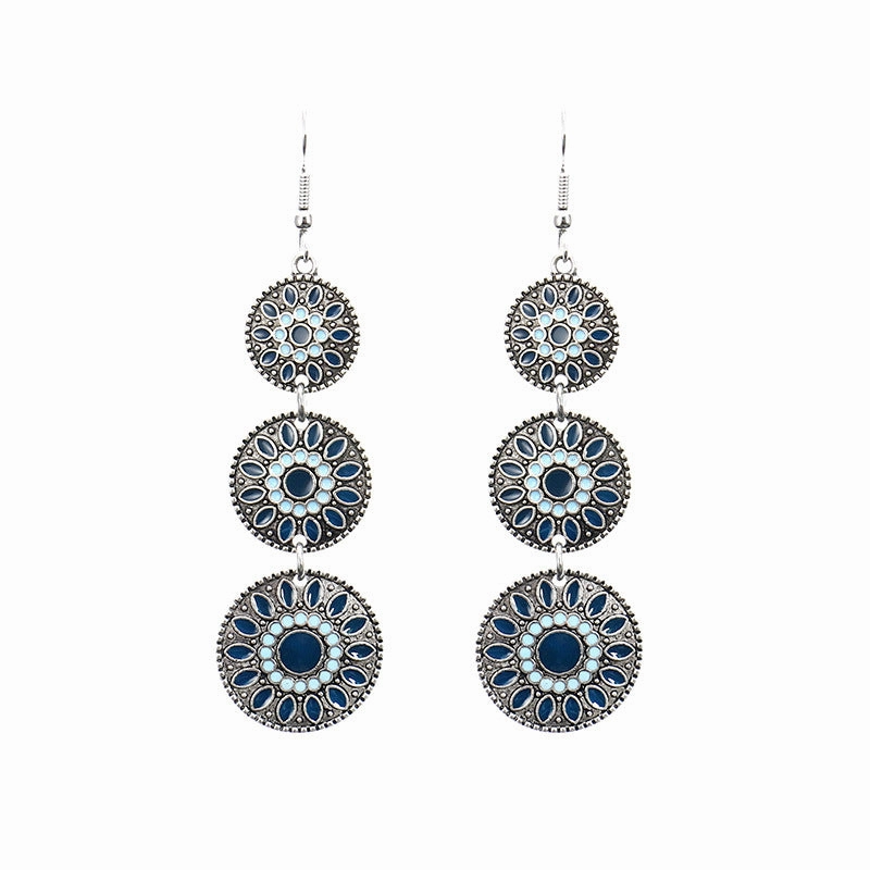 Wholesale Bohemian Drip Oil Alloy Earrings