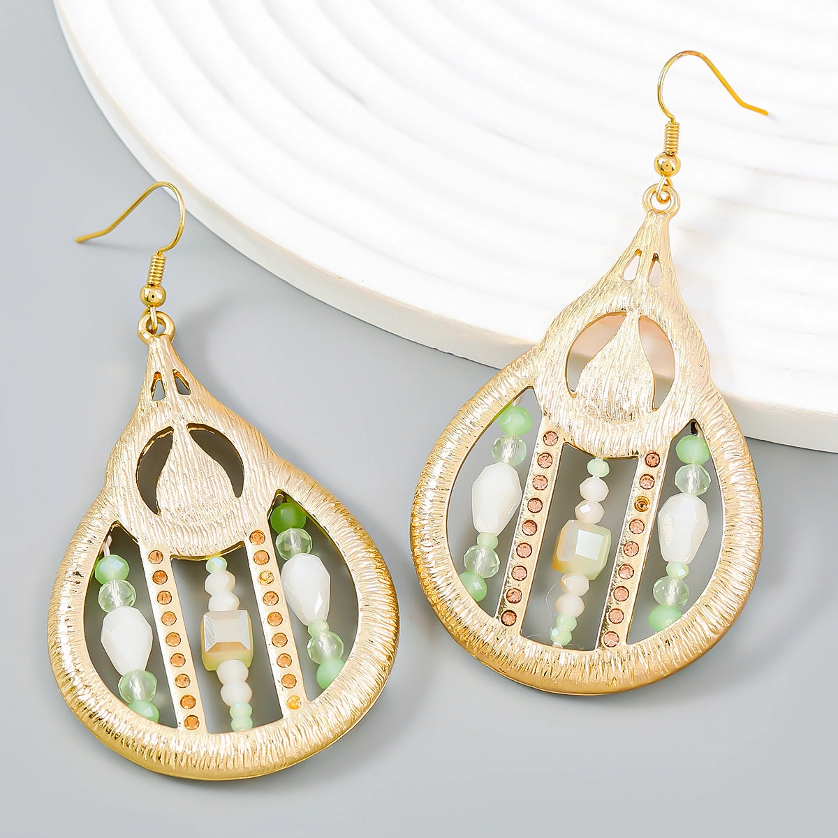 Wholesale Bohemian Drop Diamond Alloy Earrings
